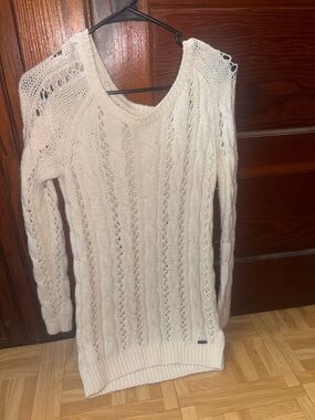 Abercrombie & Fitch Cream Open-Knit Cable Sweater